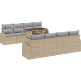  Vrtna garnitura - 9-dijelni set vrtnih sofa s jastučićima bež poli ratan | shoptok.hr