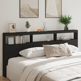 Maison Chic posteljno vzglavje - vzglavna omarica - nočna omarica led črna 220x17x102 cm, (21704010) | Shoptok.si