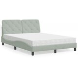  Krevet s madracem svjetlosivi 140x190 cm baršunasti | shoptok.hr