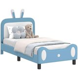  Otroški posteljni okvir z vznožjem Modra 80 x 160 cm PU, (5000104759) | Shoptok.si