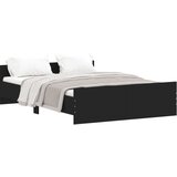  The Living Store Posteljni okvir z vzglavjem in vznožjem črn 140x190 cm - Posteljni Okvir, (21452234) | Shoptok.si