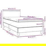 Box spring postelja z vzmetnico svetlo siva 80x220 cm žamet, (21791514) | Shoptok.si