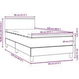 Box Spring krevet s madracem svijetlo sivi 80x220 cm samt | shoptok.hr