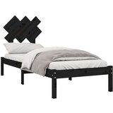  Posteljni okvir črn 75x190 cm 2FT6 trden les, (20735837) | Shoptok.si