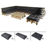 vidaXL Crna Borovina i poliester Veliki Izdržljiv Sofa za patio Cijene