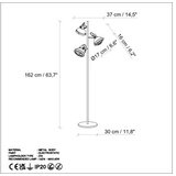 Opviq Podna lampa Spoly 13796, 37 x 37 x 162 cm, 3 x E14, 250 cm Kabl, Zlatne boje | Eponuda.ba