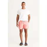 AC&Co / Altınyıldız Classics Men's Orange Standard Fit Regular Cut Quick Drying Side Pockets Patterned Swimwear Marine Shorts.