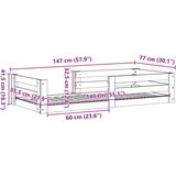  Okvir kreveta bez madraca bijeli 70x140 cm od masivne borovine | shoptok.hr