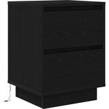  Noćni ormarići s LED svjetlima 2 kom crni 38x34x50 cm | shoptok.hr