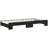  Dnevni krevet na razvlačenje s ladicama crni 100x200 cm baršun | Eponuda.com