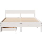 vidaXL Okvir kreveta bez madraca bijeli 135 x 190 cm masivna borovina | shoptok.hr