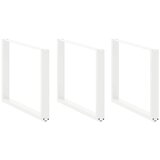  Noge za blagovaonski stol U-oblik 3 kom Bijele 100 x (72-73) cm Čelik | shoptok.hr