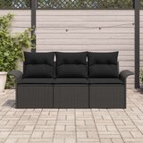  Set vrtnog kauča s jastučićima crni poli ratan | shoptok.hr