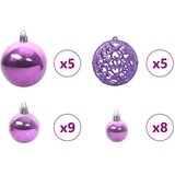 vidaXL Umetska predhodno osvetljena božična jelka s kompletom kroglic | Shoptok.si