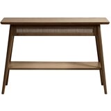 Unique Furniture Rjava stranska mizica z mizno ploščo v hrastovem dekorju 40x110 cm Barrali – Cene
