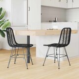  Stolac za blagovanje 2 pcs Ratan i čelik Crna | shoptok.hr