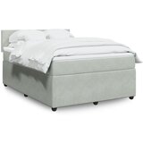 vidaXL Krevet s oprugama i madracem svjetlosivi 140x190 cm baršunasti | shoptok.hr