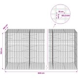  Gabion s žicom debljine 3,5 mm i mrežom 5x10 cm 800x100x150 cm | shoptok.hr