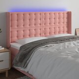  LED uzglavlje ružičasto 203x16x118/128 cm baršunasto | shoptok.hr