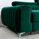 ELTAP Zelena žametna raztegljiva/s prostorom za shranjevanje kotna sedežna garnitura (desni kot/z ležalnikom) Grayson – | Shoptok.si