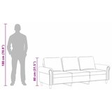  Trosjed tamnosivi 180 cm baršunasti | shoptok.hr