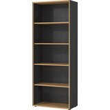 Germania Antracitno siv/v naravni barvi regal v hrastovem dekorju 75x196x40 cm Podium – | Shoptok.si