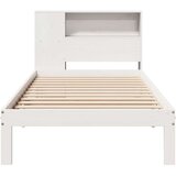 vidaXL Krevet s regalom z knjige bez madraca bijeli 100x200cm borovina | shoptok.hr
