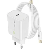 Mayaxess, Omrežni polnilnik za Galaxy S24 Ultra 20W + 1m USB-C kabel, Bela, (5000275813)