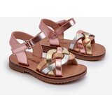 Boto Children's Sandals with Velcro Fastening and Interwoven Straps in Multicolor Dianttha | Shoptok.si