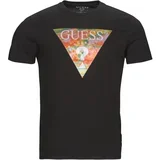 Guess SS BSC ABSTRACT TRI LOGO TEE Crna