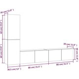  Komplet TV omaric 4-delni bel inženirski les, (20913776) | Shoptok.si