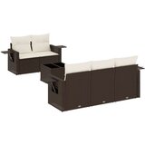 vidaXL 6-dijelni set vrtnih sofa od poliratana s jastucima smeđi | shoptok.hr