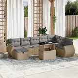 Maison Chic Seti vrtnega pohištva - Vrtna garnitura 9-delna z blazinami bež poli ratan, (21796043) | Shoptok.si