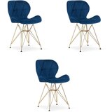 Brandless Stol NEST - grant žamet / zlate noge x 3, (22030762) | Shoptok.si