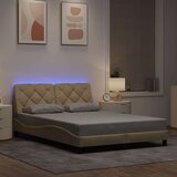 Okvir kreveta s LED-om bez madraca krem 140x190 cm Tkanina | shoptok.hr