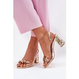 VINCEZA Transparent Heeled Sandals with Crystals | shoptok.hr