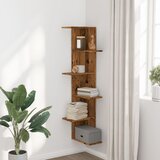  Kutna zidna polica boja drva 36,5x36,5x140 cm konstruirano drvo | Eponuda.com
