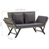 Poli Vrtna klop z blazinami 176 cm siv poli ratan | Shoptok.si