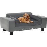 vidaXL Sofa za pse siva 81 x 43 x 31 cm od pliša i umjetne kože Cijene