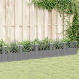  Vrtna sadilica s klinovima svjetlosiva 363,5x43,5x43,5 cm PP | shoptok.hr
