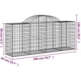  Lučne gabionske košare 25 kom 200x50x80/100cm pocinčano željezo | shoptok.hr