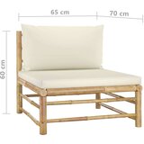  Garnitura s kremno belimi blazinami 4-delna bambus | Shoptok.si