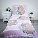 Jerry Fabrics Ružičasta pamučna dječja posteljina za krevet za jednu osobu 140x200 cm Kapybara – | shoptok.hr