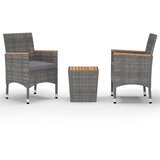  3-dijelni bistro set od poliratana i bagremovog drva sivi | shoptok.hr