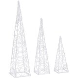  Set akrilnih ukrasnih LED stožaca plavi 30/45/60 cm | shoptok.hr