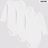 Mafimi Pamučni Bodići Dugi rukav set od 3 - bela Cene