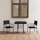 Poli 3-dijelni vrtni blagovaonski set od poliratana crni | shoptok.hr