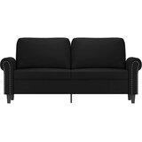  Dvosjed od tkanine crni 140 cm od umjetne kože Crna | Shoptok.si