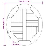 Stolna ploča od masivne tikovine okrugla 2,5 cm 80 cm | shoptok.hr