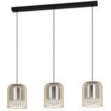 Eglo viseća lampa CAMINATA 3xE27 103 cm dimljeno staklo zlatni kavezi 39696 Cene